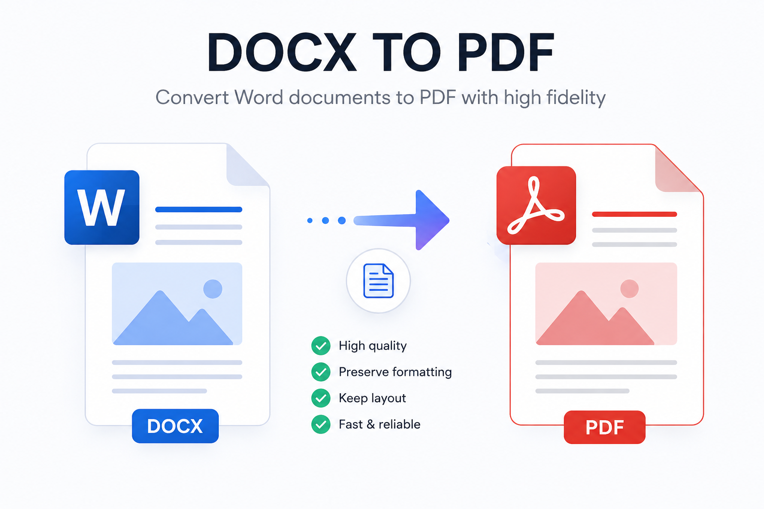 DOCX template and JSON data converted into a generated PDF with Pritset
